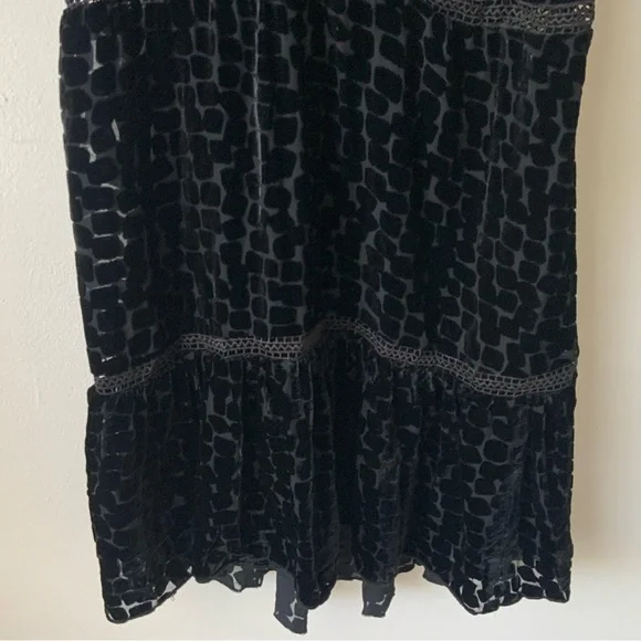 STONE COLD FOX Virgo Burnout Silk Velvet Dress Textured Plunge Black Size XS/S - Picture 8 of 15